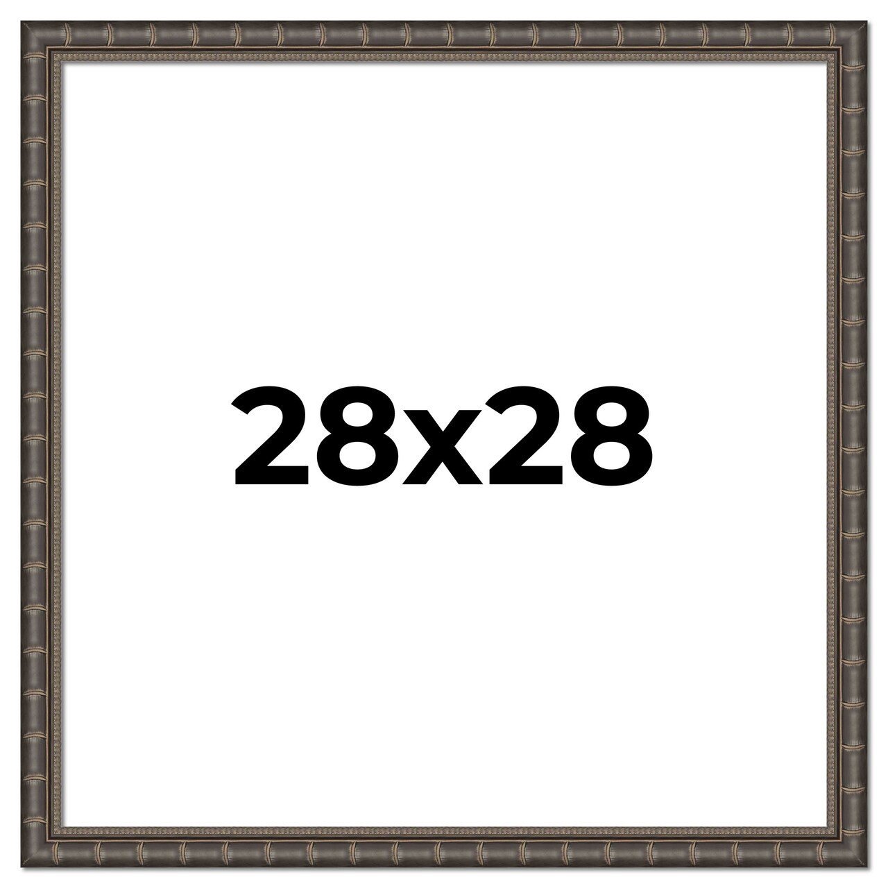 28x28 Modern Bamboo Picture Frame with UV-Resistant Acrylic & Acid Free Backing, Available in 5 Finishes - Gold, Silver, Brown, Black, and Natural